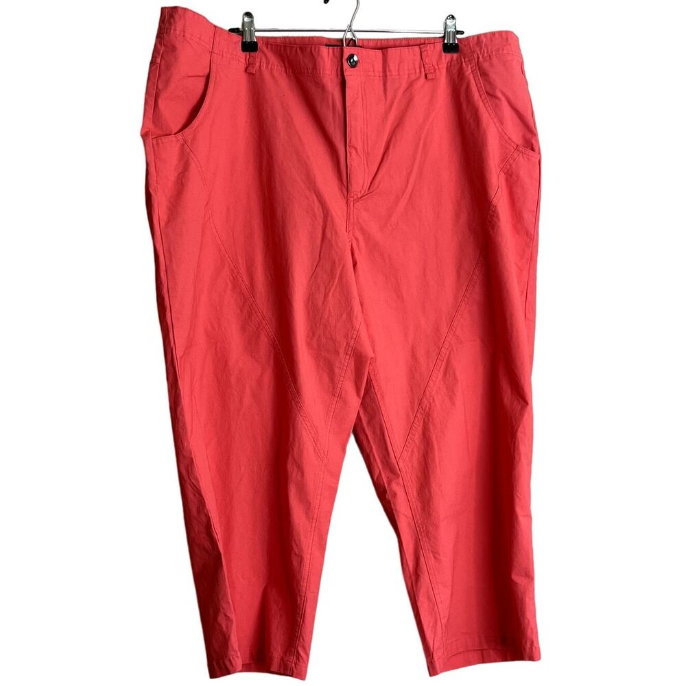 Ellos Chino Pants Women 24 Orange Plus Size Flattering Coastal Cropped Capri